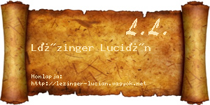 Lézinger Lucián névjegykártya